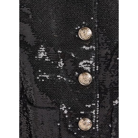 Cinq à Sept 'Randi' Cropped Sequin-Embellished Jacket, Black - Picture 4 of 4